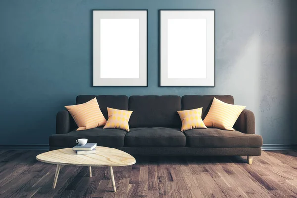 Modern room with empty two poster — Stock Photo, Image