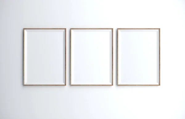 Three blank poster on wall. — Stock Photo, Image
