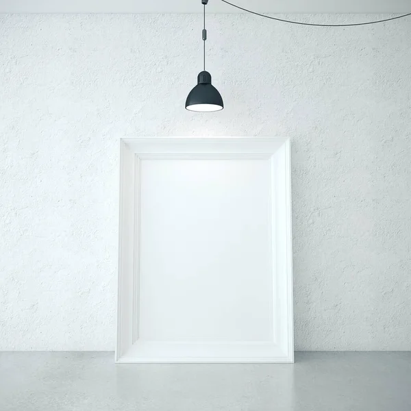 Poster e lampada in bianco . — Foto Stock