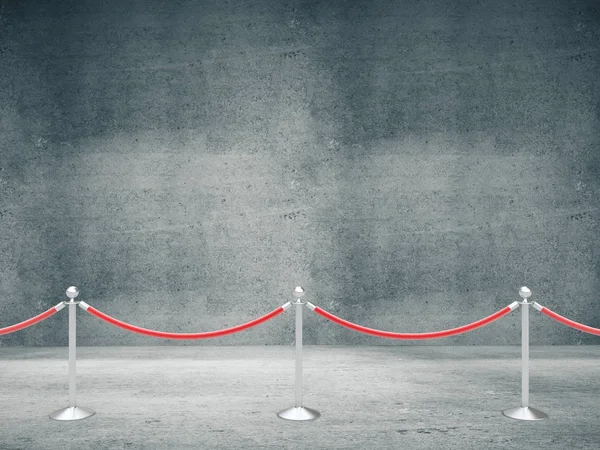 Barrière Stanchions dans la salle de béton — Photo