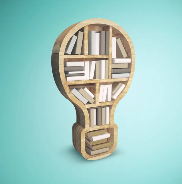 Book shelf in form of lightbulb — Stock Photo, Image