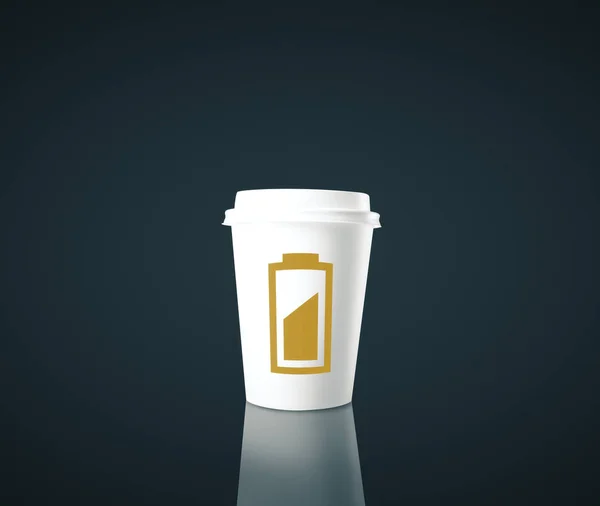 Kaffee mit Batterieanzeige — Stockfoto