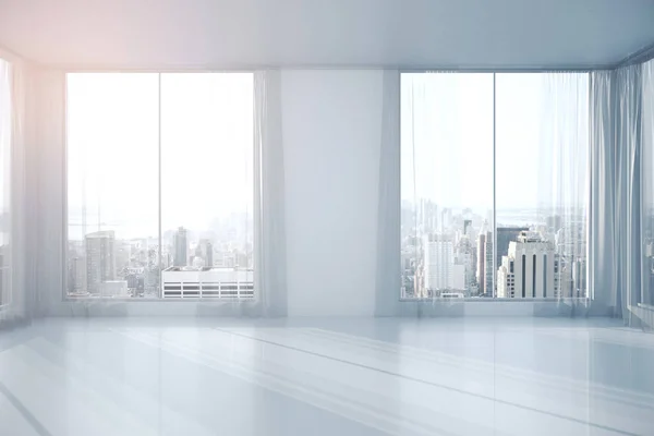 Two windows in room interior — Stock Photo, Image