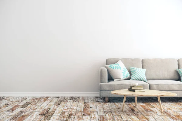 White concrete living room — Stock Photo, Image