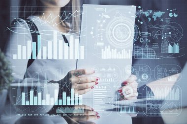 El Forex grafik renk ile notlar yapma çift pozlama. Hisse senedi piyasası konsepti.