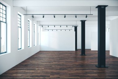 Boş billboard ile modern iç