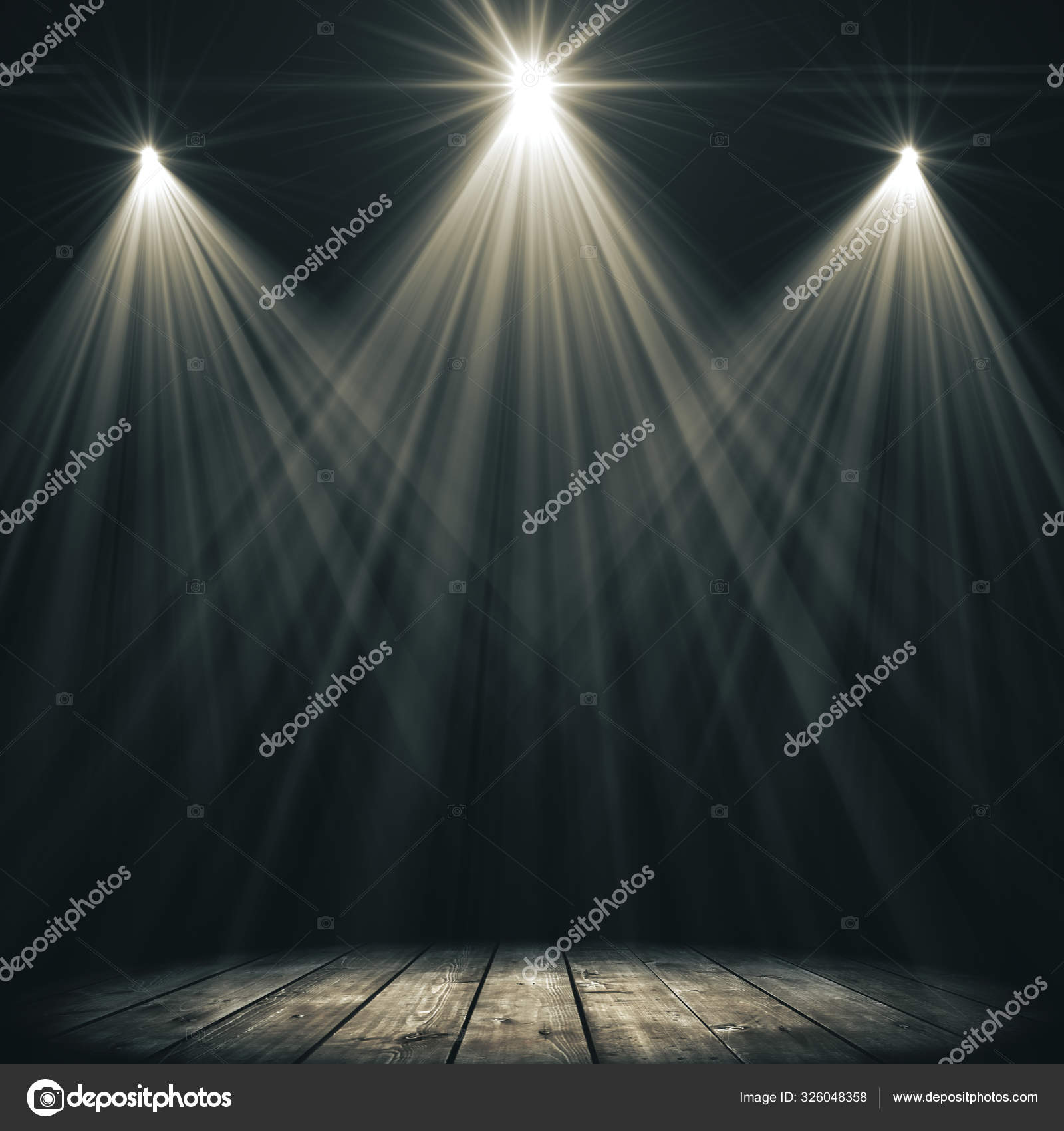 Dark stage with spot lights — Stock Photo © peshkova #326048358, image size:1600x1700
