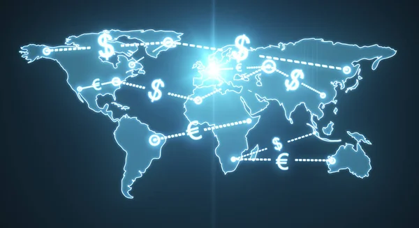 Map financial route — Stock Photo, Image