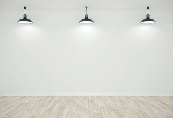 Пустая стена с потолочной лампой — стоковое фото