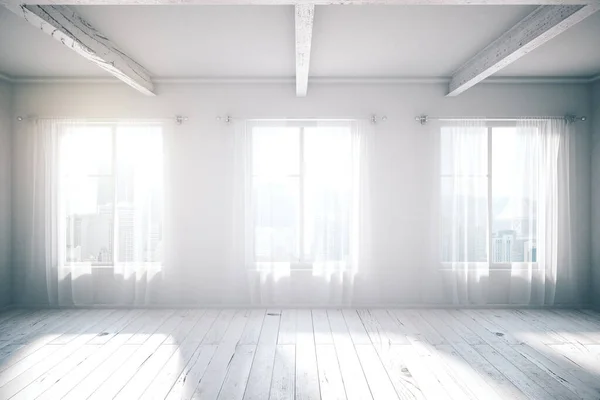 Weißes Zimmer Loft Zimmer — Stockfoto