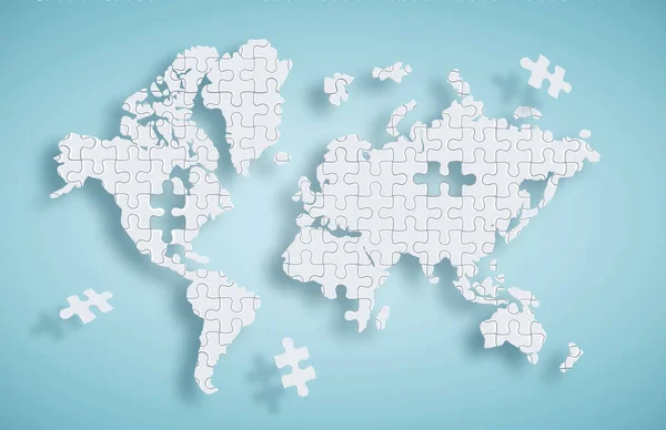 Puzzles mapa do mundo — Fotografia de Stock