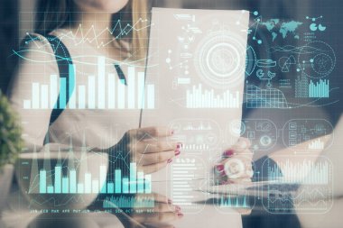 El Forex grafik renk ile notlar yapma çift pozlama. Hisse senedi piyasası konsepti.