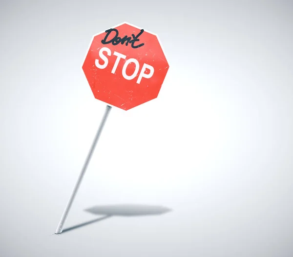 Dont Stop-Verkehrsschild auf weißem Hintergrund. — Stockfoto