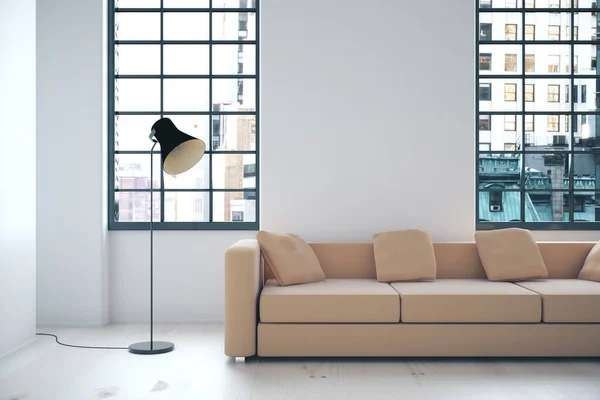 Interior with beige sofa — Stock Photo, Image