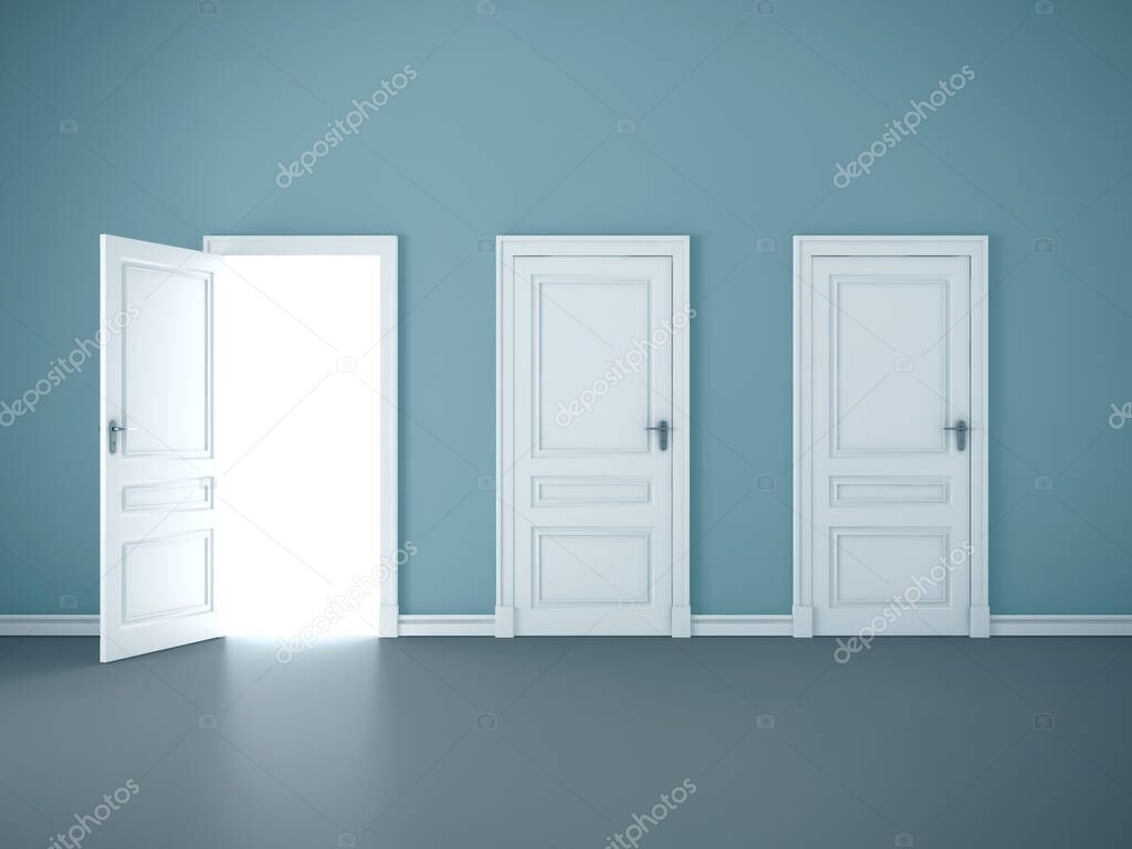 Bright light through an open door