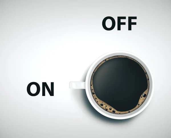 Cup of coffee concept of on and off. — Stock Photo, Image