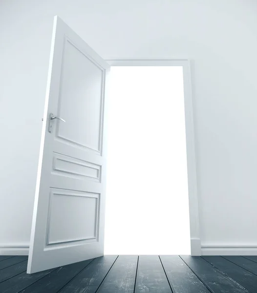 Open door in white wall. — Stock Photo, Image