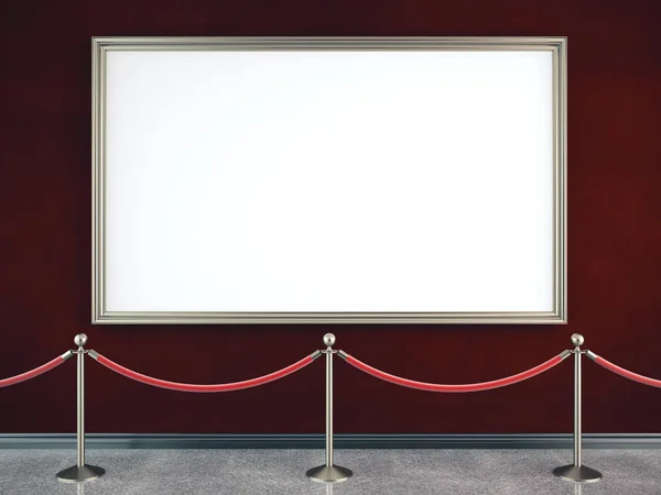 Stanchions barrier and blank poster — 스톡 사진