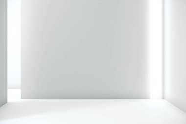 Duvarında boşluk olan beyaz iç mekan.