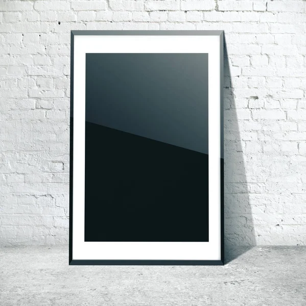 Blank poster on brick interior. — Stock Photo, Image