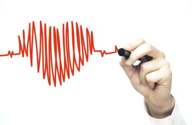 El çizimi siyah kalp sembolü