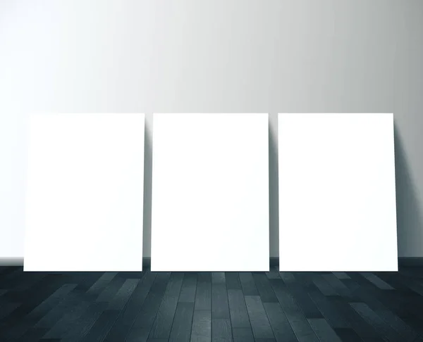Tre cartelloni bianchi — Foto Stock
