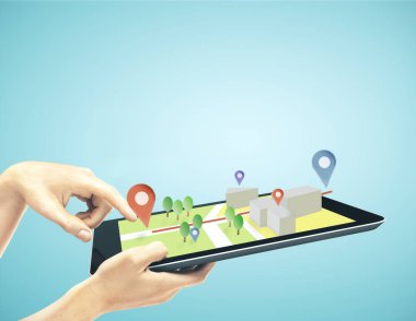 navigator ile dijital tablet dokunmadan el