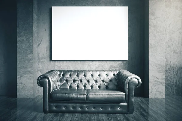 Luxuri sort læder sofa - Stock-foto