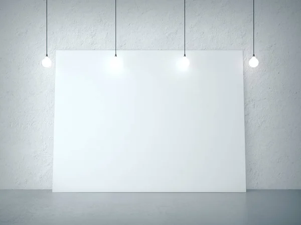 Sala de hormigón con pancarta en blanco — Foto de Stock