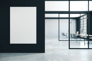 Boş posteri olan çağdaş çalışma ofisi