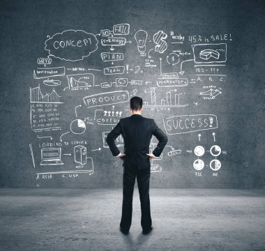 iş planı üzerinde seyir işadamı