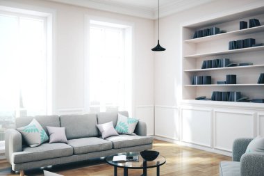 Güneş ışığıyla birlikte kütüphane içi