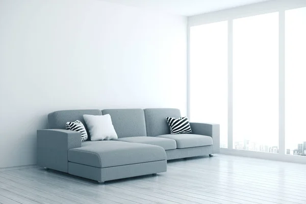 Salón contemporáneo interior con sofá —  Fotos de Stock