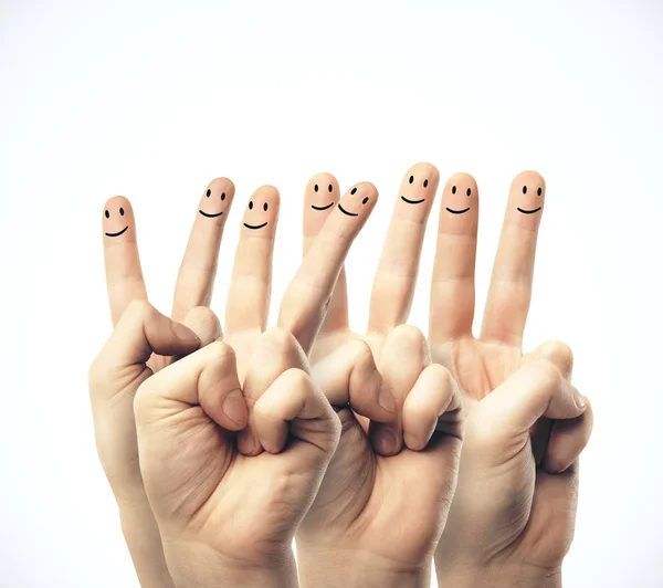 Group of finger smileys — Stock Photo, Image