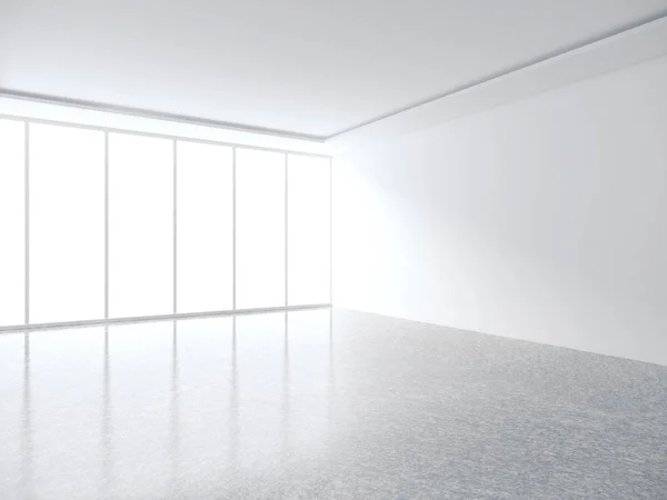 Interior Sala Branca Com Copyspace Parede Janela Com Sombras Preparem — Fotografia de Stock
