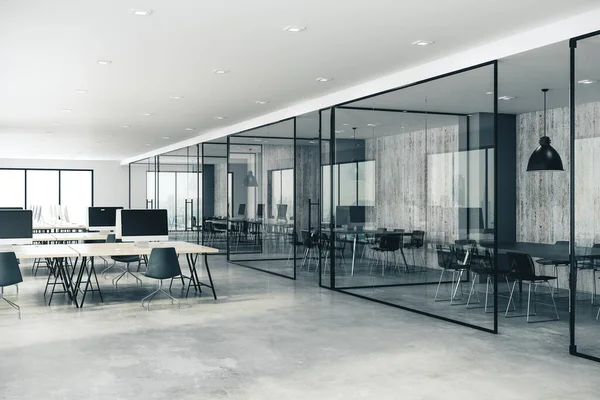 Interno Vetro Coworking Ufficio Luogo Lavoro Stile Vita Rendering — Foto Stock