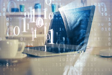 Bilgisayar ve teknoloji temalı Hud 'a çifte maruz kalma. Yenilik kavramı.