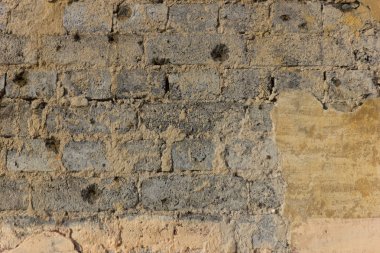 Eski tuğla duvar izleri çekim olan