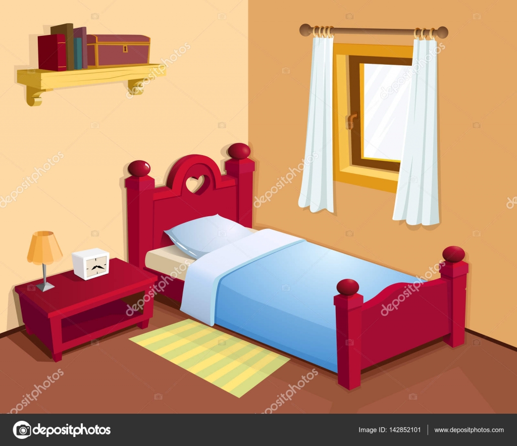 interior de dormitorio de dibujos animados u2014 Vector de stock u00a9 Vecturion #142852101 Dormitorio Dibujo ~ interior de dormitorio de dibujos animados u2014 Vector de stock u00a9 Vecturion #142852101