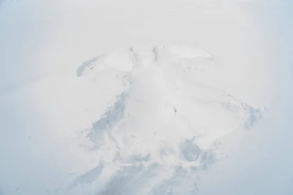 Impressão Neve Branca Homem Forma Anjo — Fotografia de Stock