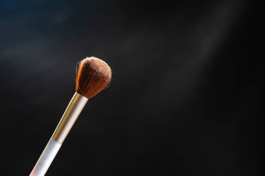 Koyu arkaplanda kozmetik fırçalar izole