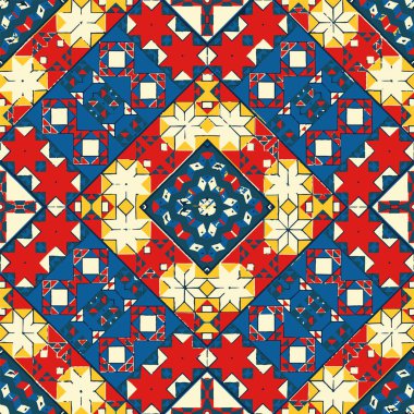 Afrika sanat çizimi. Kusursuz Aztek deseni. Geometrik dikişsiz iz. Kabile kumaşı. Amerikan yerli süsü. Boho dokuyu tekrarla. Kabile Hint etnik kusursuz tasarımı. Neşeli rengarenk