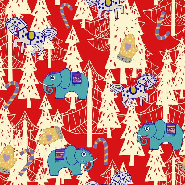 Бесшовный Фон Рождественские Новогодние Декоративные Элементы — стоковое фото