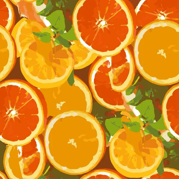 Modèle Vectoriel Orange Fond Sans Couture Oranges — Image vectorielle