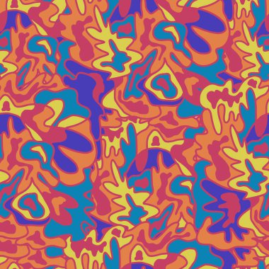 Geometrik soyut akış modeli. Psikedelik neon şekiller. Renkli hipnotik süs. Sanat.