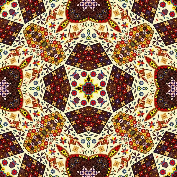 Abstrakte Geometrische Mosaik Vintage Ethnischen Nahtlosen Muster Ornamentalen — Stockvektor