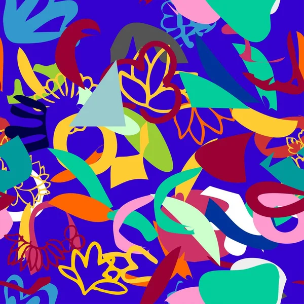 Soyut çiçek unsurları kağıt kolajı. Vektör illüstrasyon el çizimi. Çağdaş İskandinav düz tasarımı için hazır. Poster, davetiye, kartpostal, tişört tasarımları..