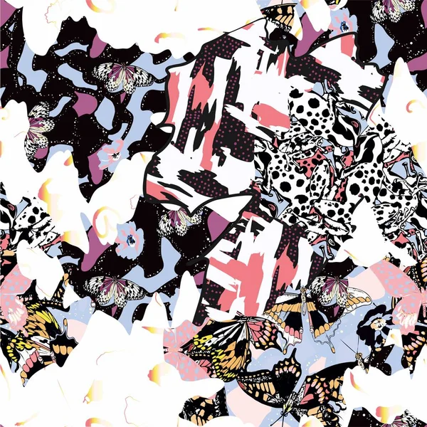 Karalama geometrik arkaplan için soyut renkli çizgi film dokusu. Broşür kapağı tasarımı için vektör eğilimi şekli. Erkek ve kız çocukları için kıyafet yazdırma eğiliminin vektör şekli.