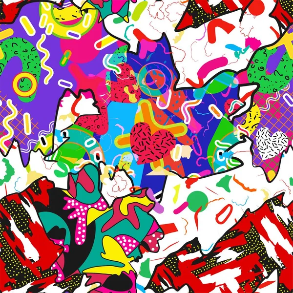 Textura Dibujos Animados Patrón Color Divertido Abstracto Para Doodle Fondo — Archivo Imágenes Vectoriales