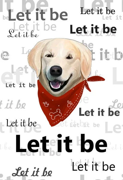 Traduction Texte Calligraphie Anglais Soit Ainsi Illustration Tête Museau Chien — Image vectorielle